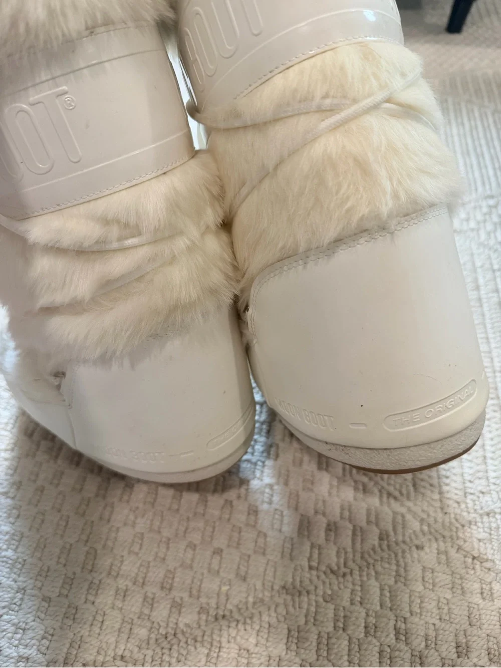 Moon Boot Icon Faux-Fur Boots in Optical White